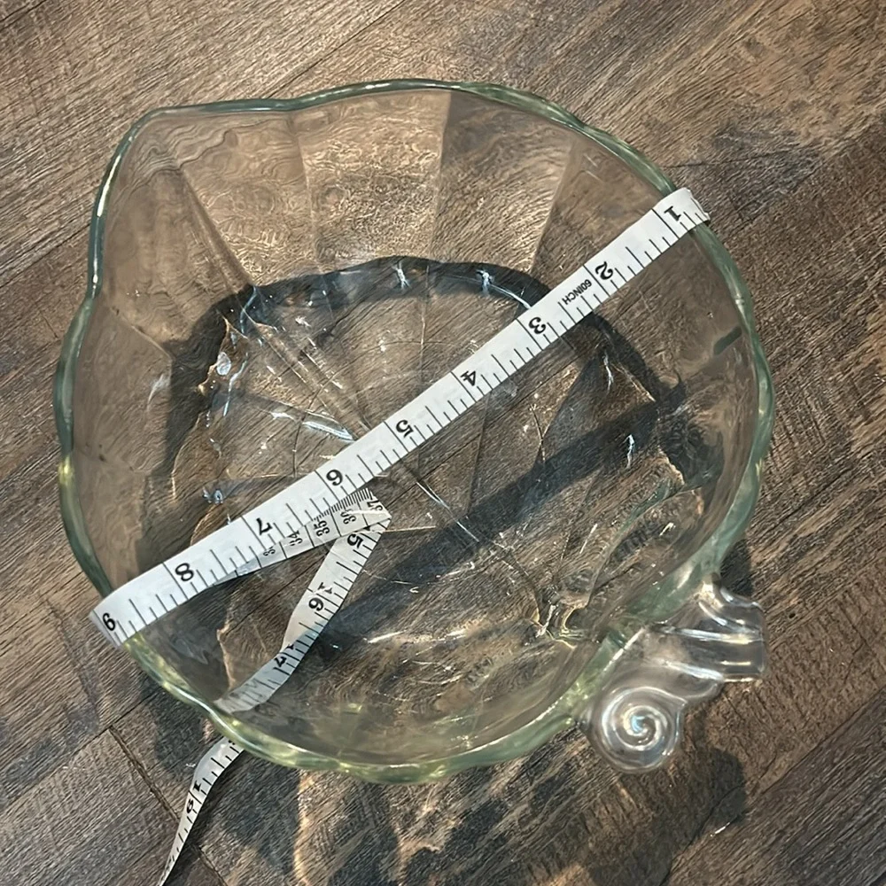 Anchor Hocking Clear Pumpkin Leaf Shaped Serving‎ Salad Fruit Bowl - Picture 6 of 7